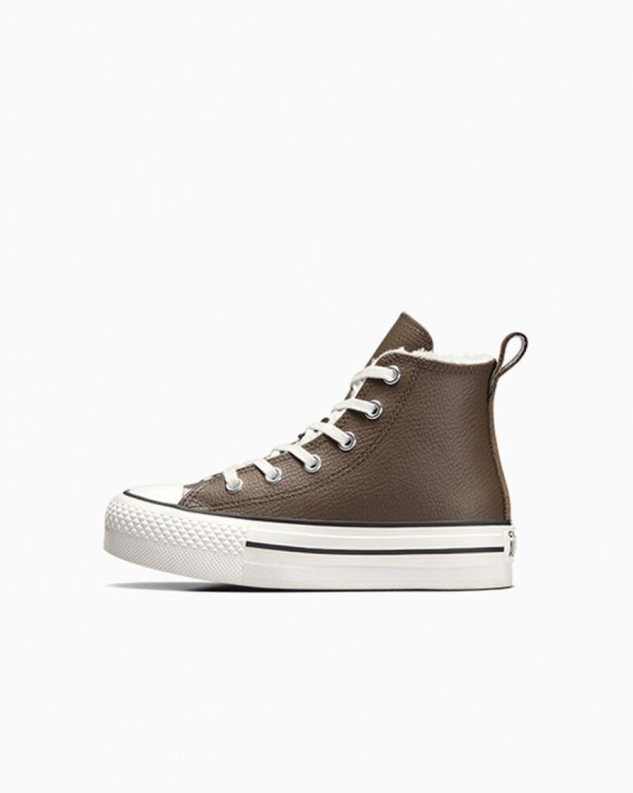 Ninos Converse Plataformas | Chuck Taylor All Star Eva Lift Leather Sherpa