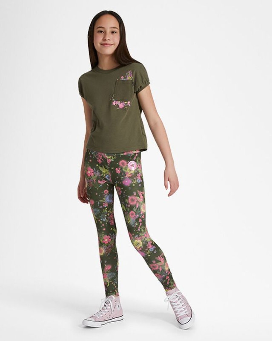 Ninos Converse Pantalones Largos Y Cortos | High-Rise Floral Leggings