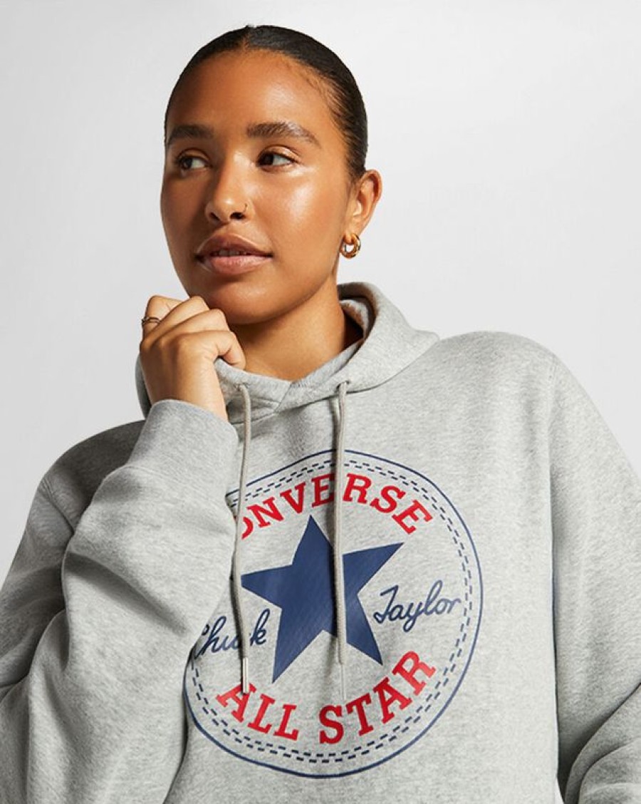 Mujer Converse Chaquetas Y Sudaderas | Sudadera con capucha de ajuste estándar Converse Go-To All Star Patch