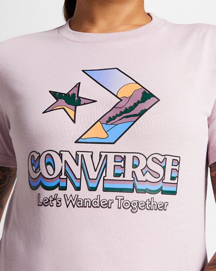 Mujer Converse Winter Shop | Star Chevron Mountain Graphic T-Shirt