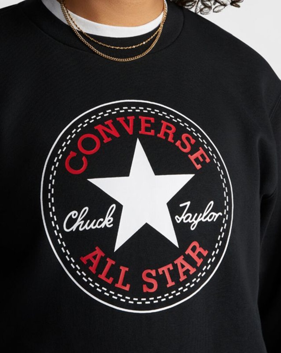 Mujer Converse Chaquetas Y Sudaderas | Sudadera Converse Go-To All Star Patch Standard Fit Fleece Crew