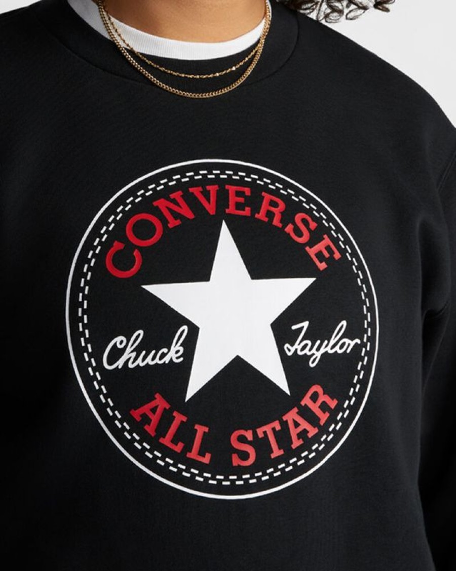 Hombre Converse Chaquetas Y Sudaderas | Sudadera Converse Go-To All Star Patch Standard Fit Fleece Crew