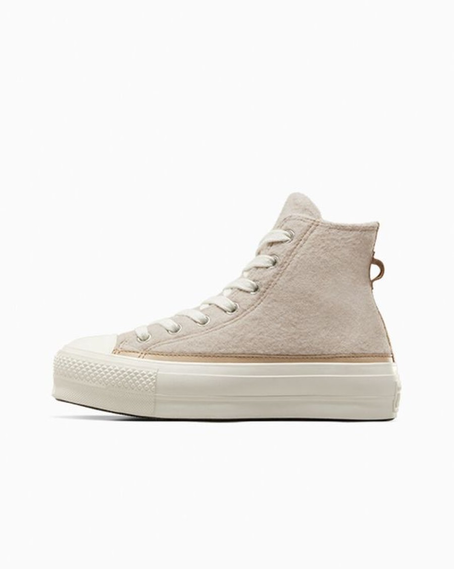 Mujer Converse Winter Shop | Chuck Taylor All Star Lift Platform Faux Mohair