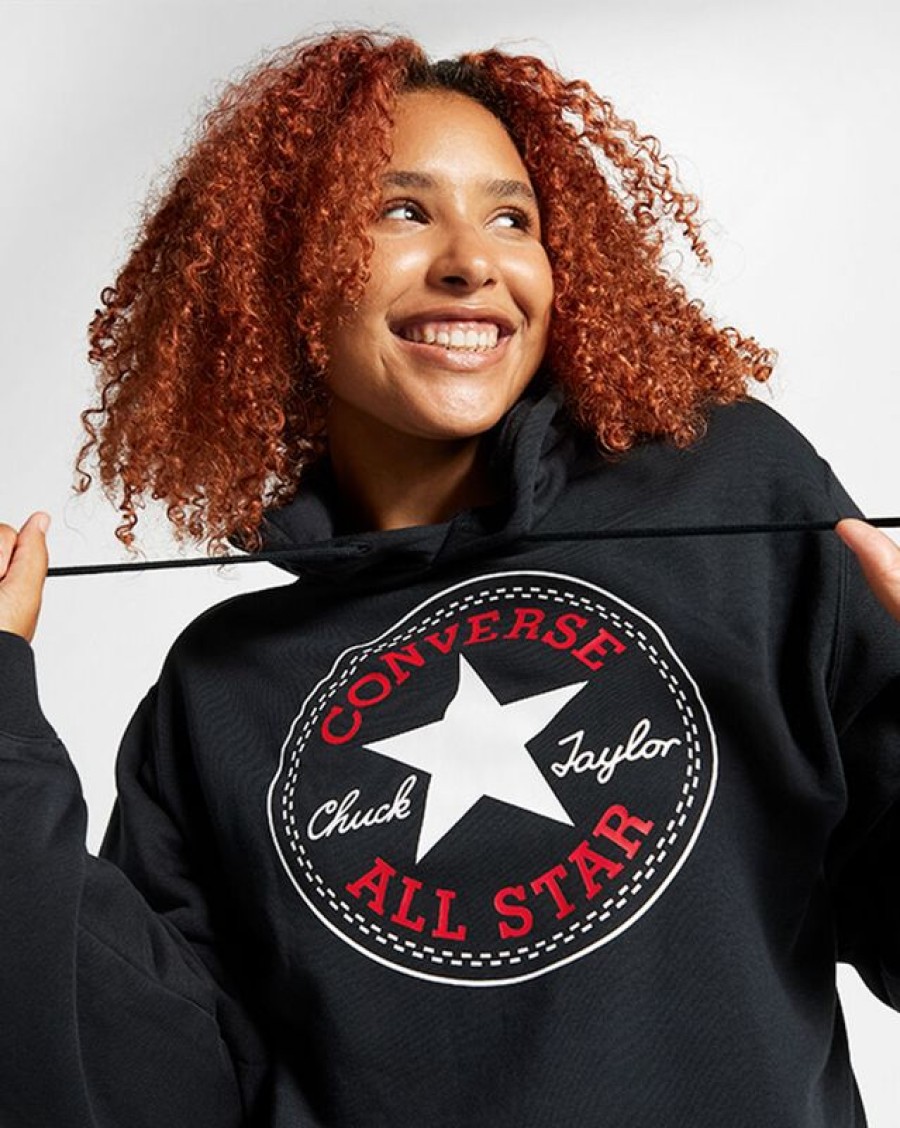 Mujer Converse Chaquetas Y Sudaderas | Sudadera con capucha de ajuste estándar Converse Go-To All Star Patch