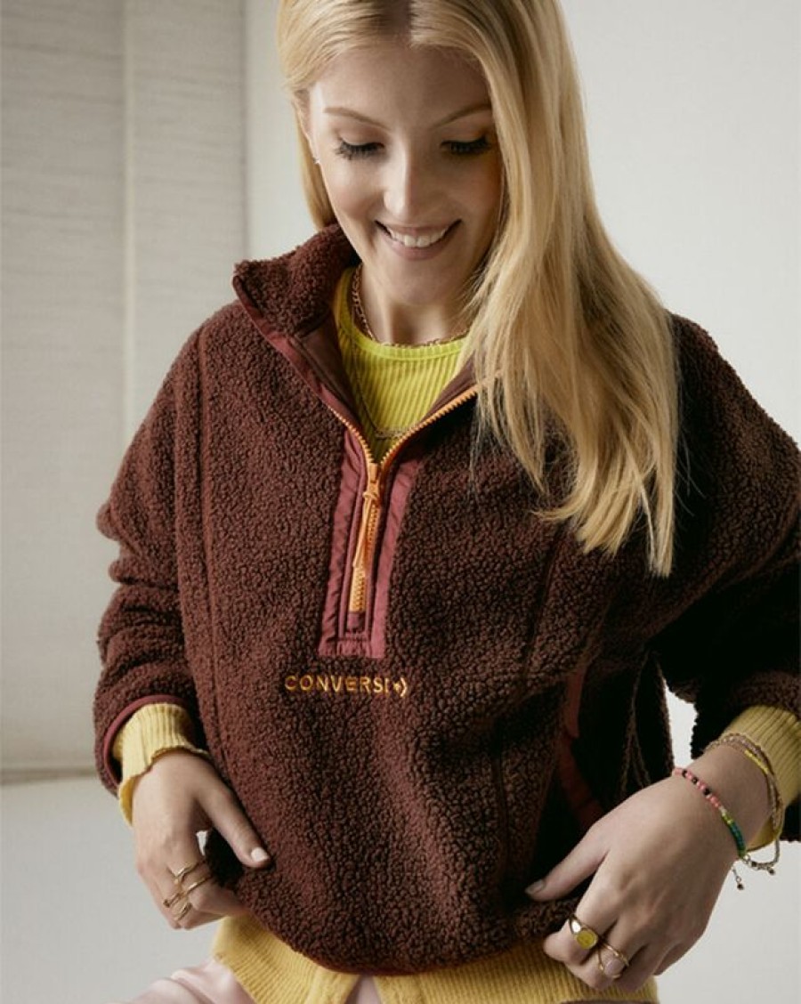 Mujer Converse Winter Shop | Sherpa Half Zip Top